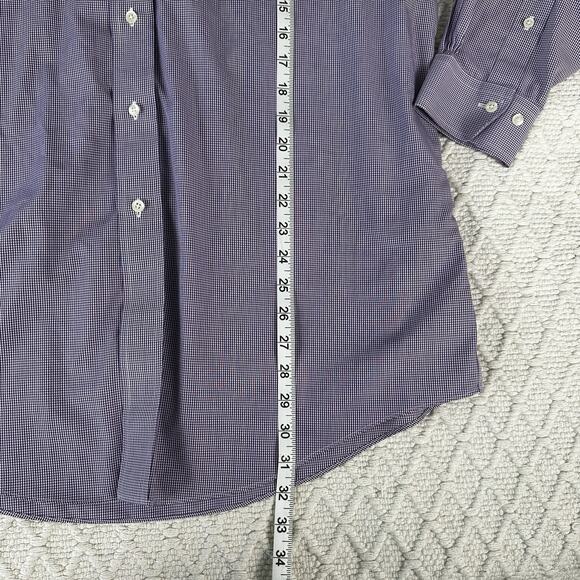BROOKS BROTHERS 1818 Dress Shirt~Mens 16 1/2-36~Purple Gingham~Non-Iron Supima - Picture 7 of 7